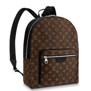 Louis Vuitton LV Men Josh Backpack in Monogram Macassar-Brown